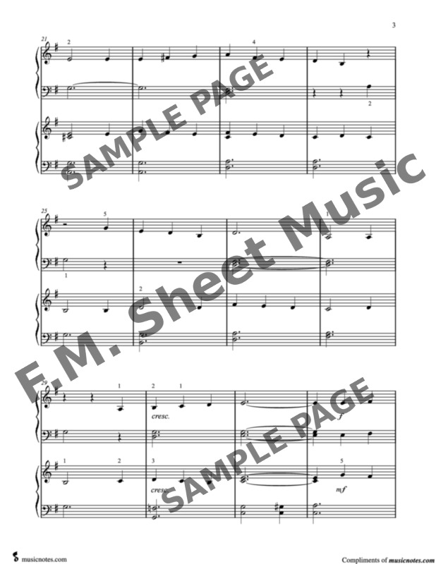 Take Me Out to the Ball Game (Easy Piano Duet) By - F.M. Sheet Music ...